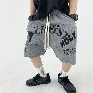 Teenage and guys Children's shorts 2024 summer new pants graffiti loose high street boys' shorts baby pants trendy_viptrois.com