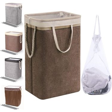 Home Storage Waterproof Dirty Clothes Basket Dirty Clothes Basket Storage Bucket Cotton And Linen Laundry Basket_voghion.com