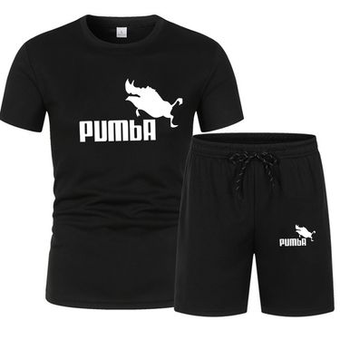 Summer New Suit T-shirt + Shorts Comfortable and Breathable 2-piece Mesh Sports Suit for Men_voghion.com