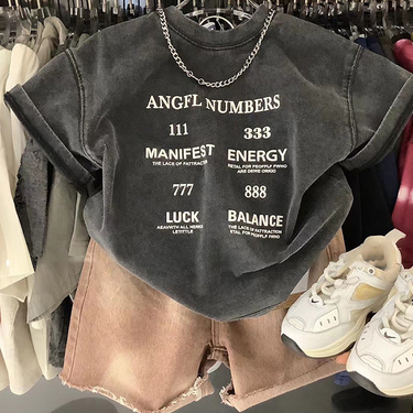 Mother & Kids Baby Clothing Summer Pi Shuai Boys Letter Cotton Short Sleeve Loose T-Shirt In The Little Baby Comfortable Top Tide_voghion.com