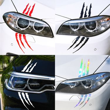 Headlight Decoration Hood Light Eyebrow Scratch Ghost Claw Car Creative Modification Personalized Sticker Waterproof_voghion.com