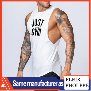 Summer loose sleeveless white camisole running iron top sports fitness clothes training vest for men_voghion.com