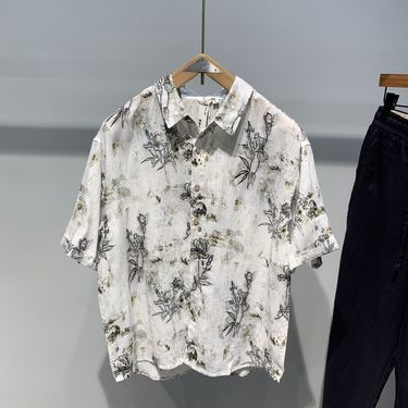 Design Sense Printed Short-sleeved Shirt Men's Summer 2025 New Fashion Casual Ruffian Handsome Versatile Men's Shirt_voghion.com