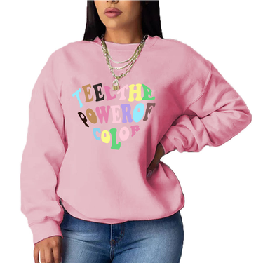 Women's Clothing Autumn And Winter Top Women's Printed Capless Casual Loose All-match Long-sleeved Sweater_voghion.com