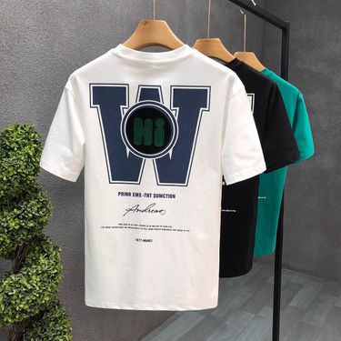Men's Clothing Fashionable printed round neck short sleeved T shirt for men in summer, comfortable, breathable and versatile casual loose tops_mkmklike.com