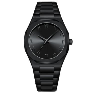 Men's Elegant Business Quartz Watch With Arabic Numerals - Stainless Steel Alloy Case, Round Dial, Minimalist Design For Professional Style_voghion.com