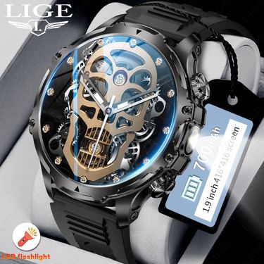 LIGE Smart Watch For Men With Bluetooth Calling, Heart Rate Monitor, Music Playback, Waterproof Fitness Tracker, AMOLED Display_voghion.com