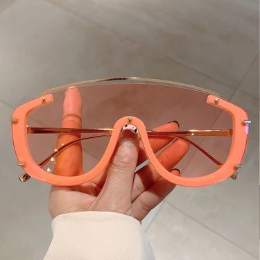 Fashion KAMMPT Fashion Leopard Women Sunglasses Stylish Gradient Outdoor Sports Shades Metal Design Oversize Men Sun Glasses_voghion.com