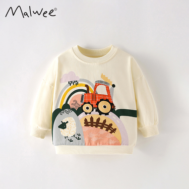 Malwee Boys' Sweatshirt Autumn Winter New Style Casual Round Neck Long Sleeve Stylish Children's Top_voghion.com