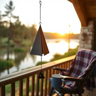 Holiday Wind Bells Wrought Iron Triangle Wind Chime Pendant Courtyard Bell Decoration European Style_voghion.com