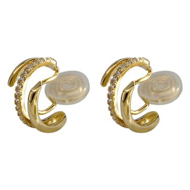 Women's Jewelry High End Hoop Ear Clips For Non Pierced Ears Mosquito Coils Earrings Simple And Compact Temperament Earrings Niche Design_voghion.com