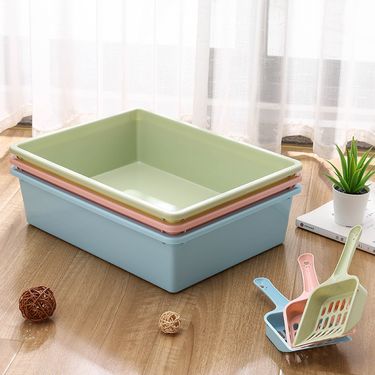 Square Without Lid Toilet Box Pet Cleaning Supplies With Free Cat Litter Scoop 0049_voghion.com