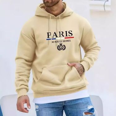 Men's Clothing 2024 Season New Men's Pullover Sweater Casual Loose Sports Hooded Long Sleeve Top_voghion.com