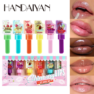 Han Daiyan Glass Mirror Oil Set Ice Cream Pearl Color Changing Moisturizing Lip Honey_voghion.com