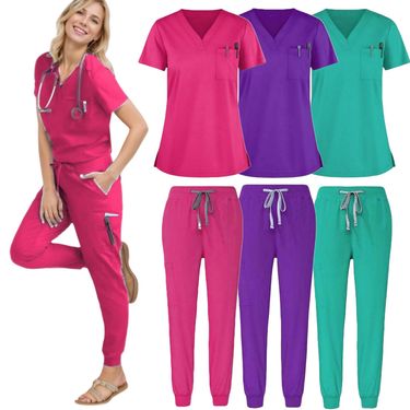 Women's Clothing Beauty Pet Dentist Short Sleeved Hand Scrubs Work Clothes Medical Nursing Clothes Hand Washing Clothes Split Suit_voghion.com
