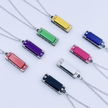 4-Hole 8-Tone Mini Necklace Harmonica For Children Elementary School Students Beginner Musical Toy Kindergarten Gift_voghion.com