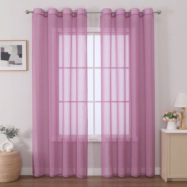 Sheer Voile Curtains – Semi-Sheer Window Drapes For Living Room & Bedroom (Light Filtering, Soft Flowing, Multiple Sizes & Colors, Easy Care)_voghion.com