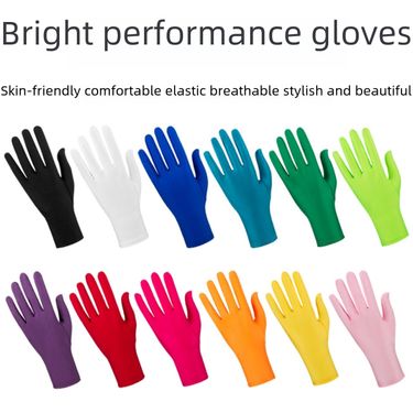 Stretch Performance Gloves Spandex Gloves Etiquette Bright Multicolor Gloves Colorful Stretch Lycra Performance Gloves_voghion.com