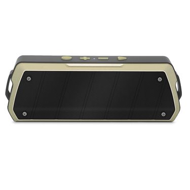NewRixing NR-5000 IPX5 High Fidelity Bluetooth Speaker, Support Hands-free Call / TF Card / FM / U Disk(Gold)_voghion.com