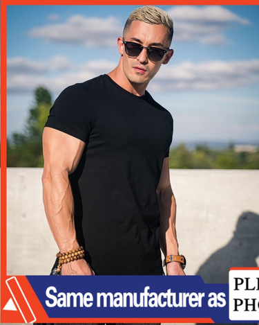 Muscle Fitness Brother Summer Men's Sports Leisure Exercise Cotton Loose Short Sleeve T-shirt Smooth Plate No_voghion.com