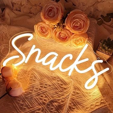 Fashion Snacks LED Neon Signs: USB-powered With Warm Light. Ideal For Coffee Spots, Cake/candy Bars. Fits Home Decor, Weddings, Birthdays, Parties. Ea_voghion.com
