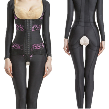 Underwear Shapewear women's one-piece belly lift hip body long sleeve trousers slimming clothes_voghion.com