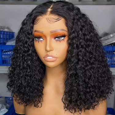 Front lace wig small curly wig set 10A straight 13*4 frontal lace wigs_voghion.com