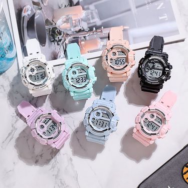 Hot Selling Popular Macaron Waterproof Large Dial for Male and Female Students Multi functional Electronic Watch_voghion.com