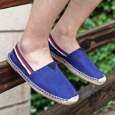 Summer New Linen Men's Casual Shoes Handmade Weaving Fisherman Shoes Fashion Casual Flat Espadrilles Driving Shoessy87_voghion.com