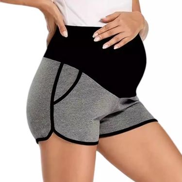 Women's Clothing Maternity Splicing Sports Leisure Elastic Belly Support Comfortable And Fashionable Shorts_voghion.com