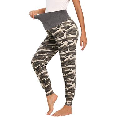 Family matching maternity yoga pants, new printed British style maternity pants, belly support pants_voghion.com