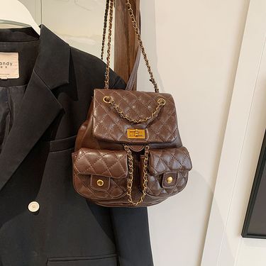 Beibei Shanpin 2024 Sprin New Trendy Korean Edition Versatile East Gate Line Chain Dama Shoulder Backpack Women's_voghion.com