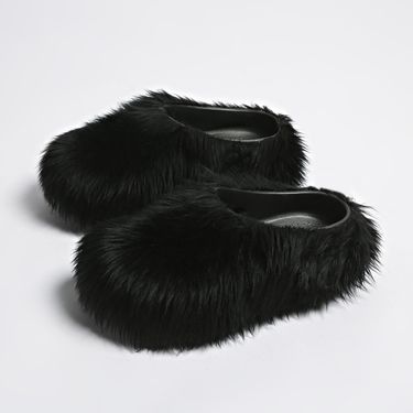 Modern Slippers Women's Fur Adult Platform Mule Shoes Thick Sole Slides_voghion.com