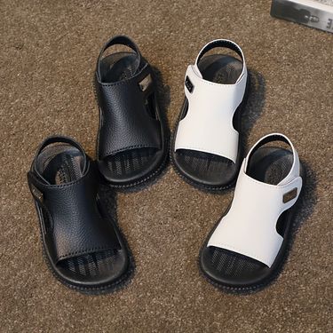 Trendy Solid Color Open Toe Boys, Breathable Non-slip Sandals For Vacation Beach, Summer_voghion.com