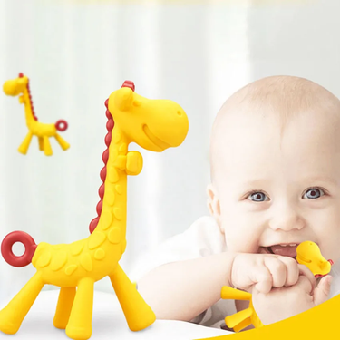 Dr.isla 1 pcs Silicone Teethers Giraffe Cartoon Baby Ring Teether BPA Free Silicone Chew Charms Baby Teething Teeth Gift Toys_viptrois.com