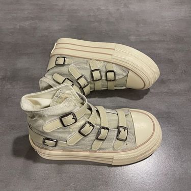 Women's High-Top Canvas Sneakers 2025 Fall/Winter New Velcro Sports Shoes Stylish Versatile_voghion.com