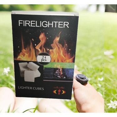 Outdoor Emergency Survival Kit Accessories Camping Hiking White Quick Fire Starter Carbon 24 Pieces_voghion.com