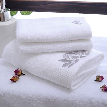 5-Star Hotel Platinum Satin Cotton Towel Set - Luxury Bath/Hand/Face Towels, Extra Thick & Large With Free Embroidery, 100% Premium Egyptian Cotton_voghion.com