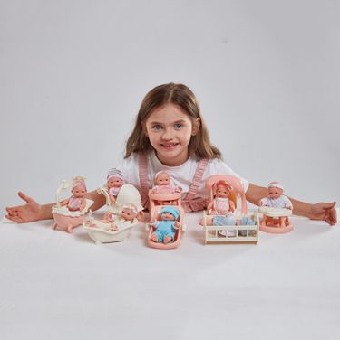 Children's play house 6-inch vinyl doll series sleeping bed walker swing cradle bathtub dining chair wholesale_voghion.com