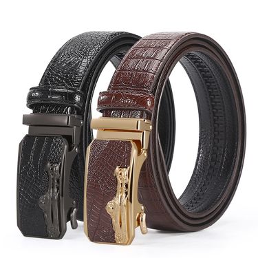 Men's belt Alloy automatic buckle business belt men's belt_voghion.com