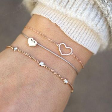 Bracelet Style Korean Loving Multilayer Popular Women's New Heart Jewele Fully European Peach American Sweet Fashion_voghion.com