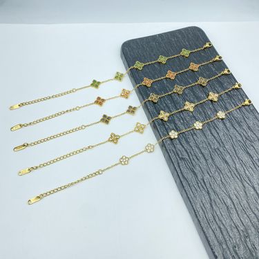 13MM Marquise Bracelet Titanium Steel Women's Fashion Four-Leaf Clover_voghion.com