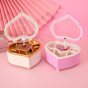 Creative Cute Ballet Girl Music Box Peach Heart Music Box Creative Jewelry Box Birthday Gift for Girls_voghion.com