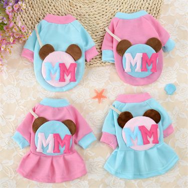 Cute pet dress Princess dress autumn and winter Teddy clothes Bomei cat dog small dog clothing wholesale_viptrois.com