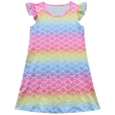 Kids’ Clothing Children Mermaid Children's Clothing Girls Dress Ice Silk Nightdress_voghion.com