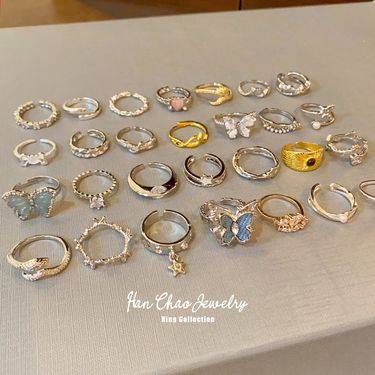 High-End Zircon Inlaid Diamond Open Ring For Women, Light Luxury Niche Fashion Index Finger Ring, Internet Celebrity_voghion.com