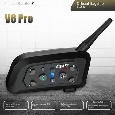 EJEAS factory wholesale motorcycle helmet bluetooth intercom headset V6Pro single pack 6 people outdoor switching intercom_voghion.com