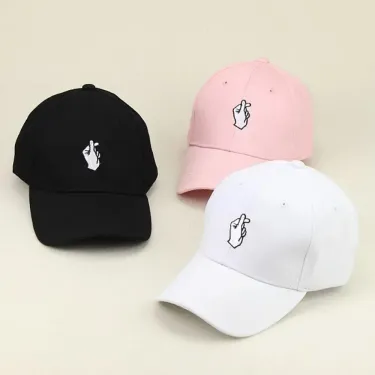 Fashion Men Women Boys Love At Finger Baseball Adjustable Strapback Trucker Hats Summer Sunscreen Cap Black/ Pink/White_voghion.com