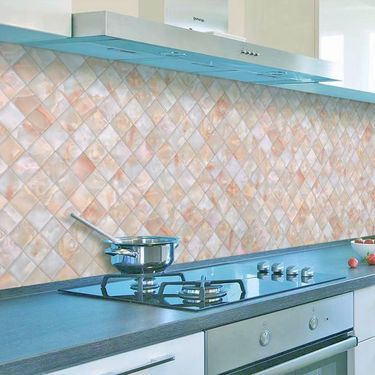 Yellow 3D Diamond Pattern Glossy Marble Texture Kitchen Oil Sticker Internet Celebrity Live Background Aluminum Foil_voghion.com