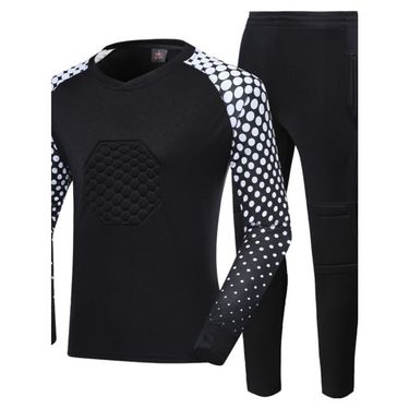 Football goalkeeper uniform, sleeved shorts football jersey, dragon's door uniform set, with long pants_voghion.com